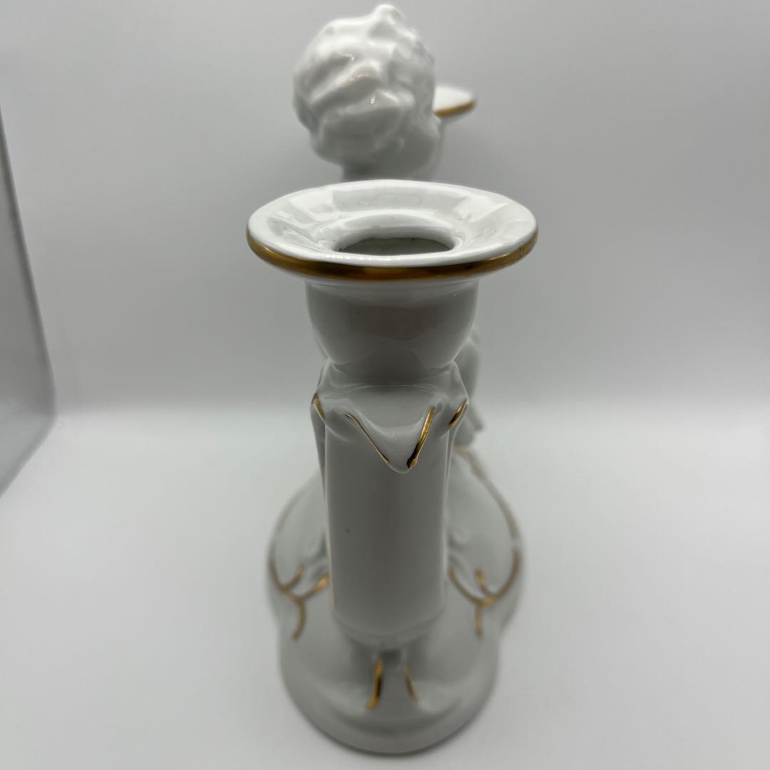 【希少】東ドイツ製 リヒテ 天使のキャンドルスタンド 燭台 金彩 ヴィンテージ