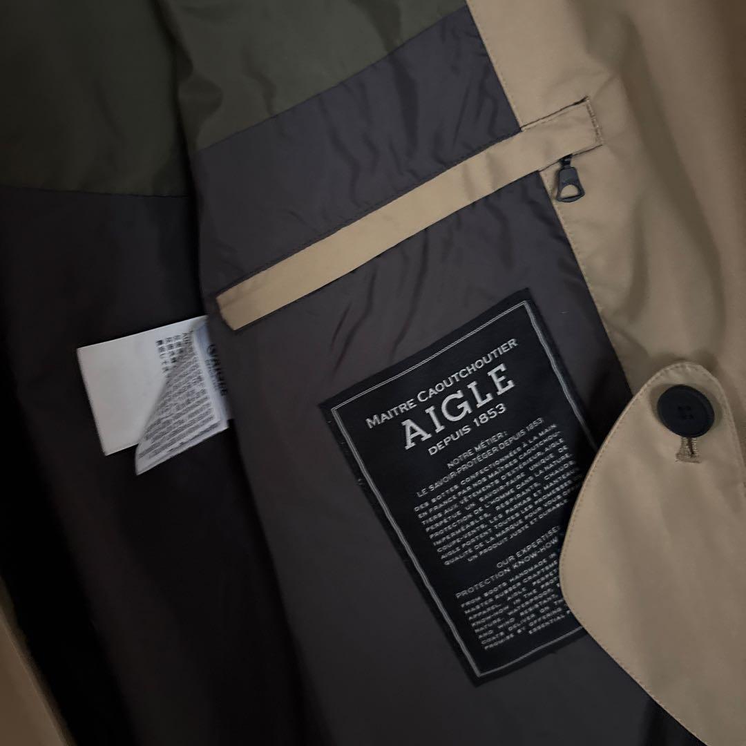 AIGLE ベージュ ダブルブレスト トレンチコート 36