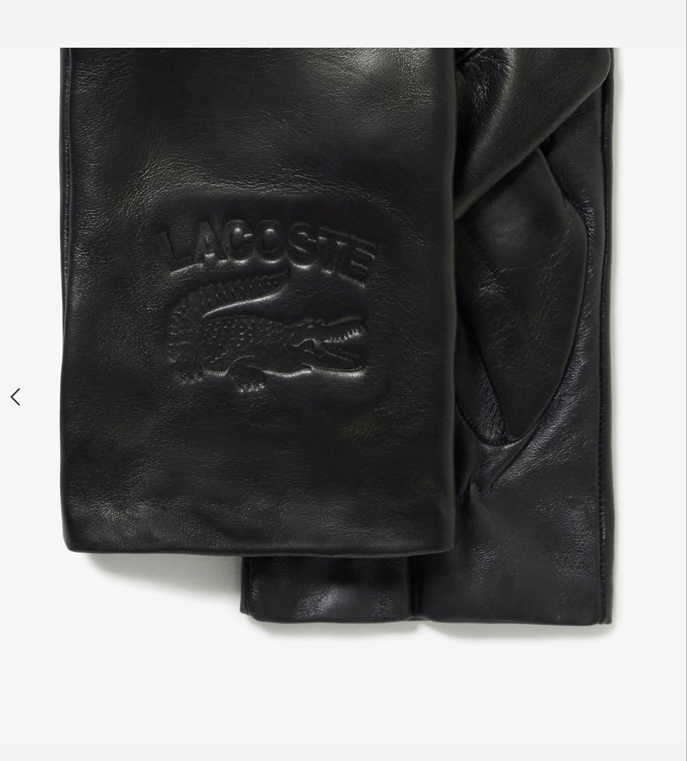 LACOSTE クロックエンボスレザーグローブ 手袋　新品同様　美品　元値約2万