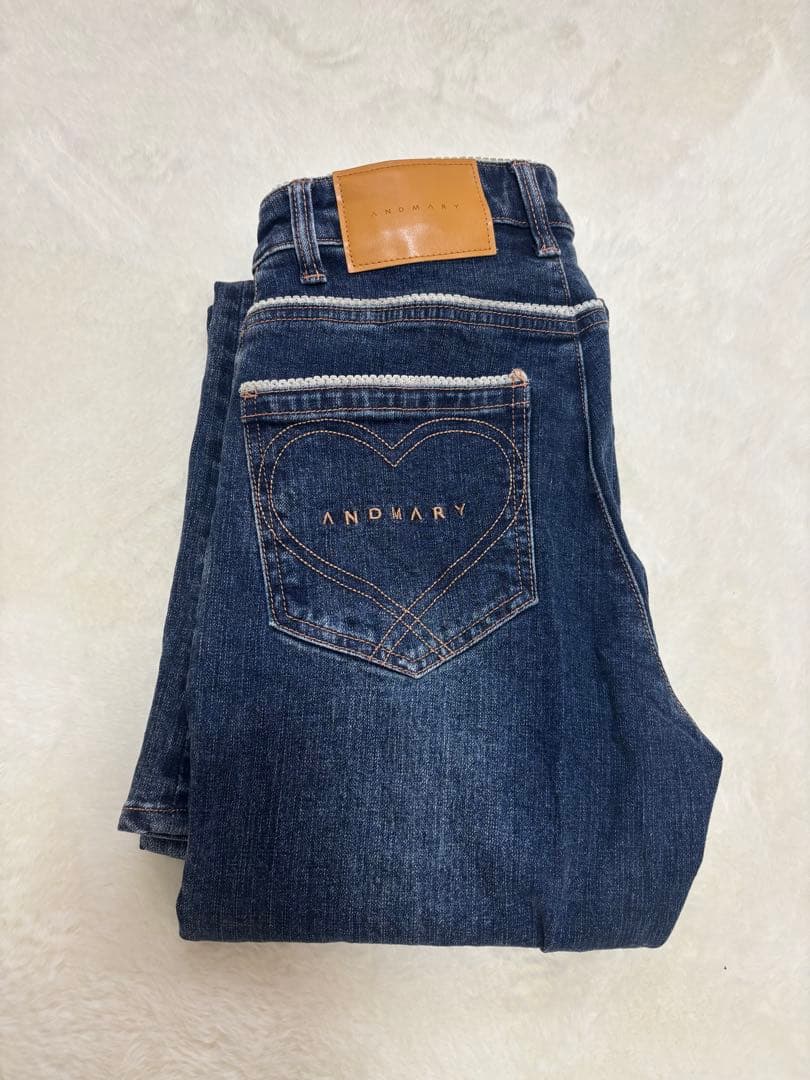andmary Heart stitch denim Sサイズ パンツ