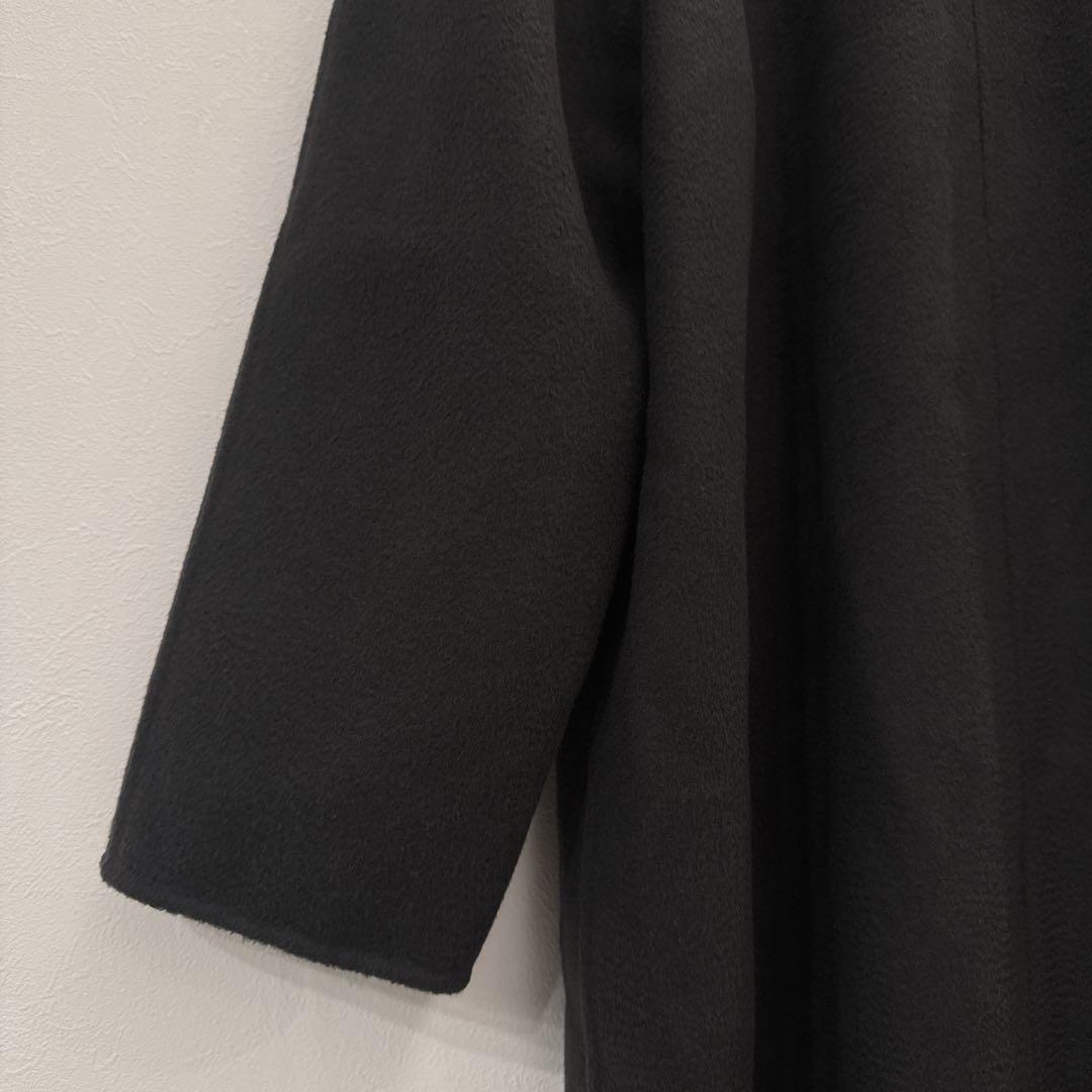 champdemarsスタンドカラーコート　黒　日本製　カシミヤ100% 38