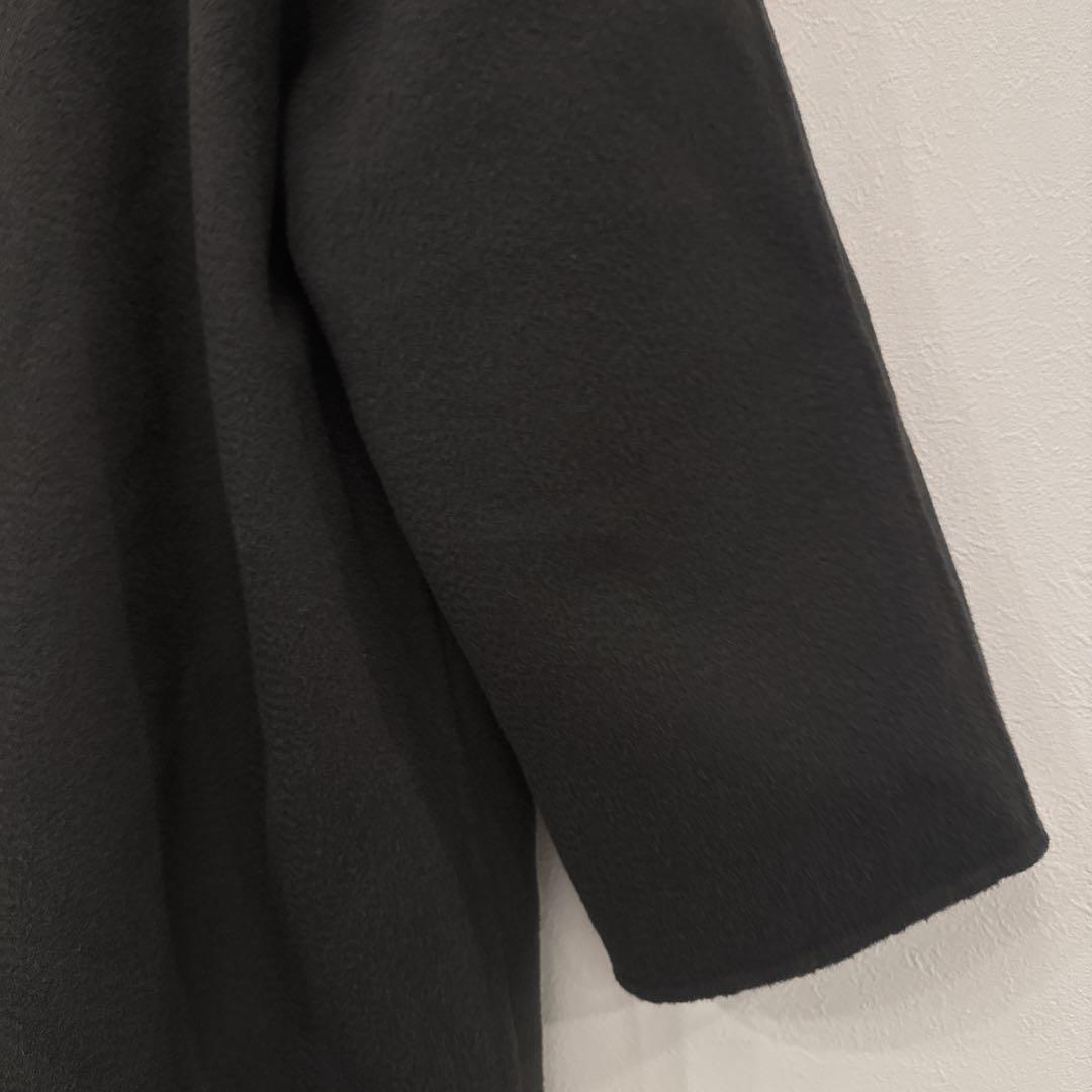 champdemarsスタンドカラーコート　黒　日本製　カシミヤ100% 38
