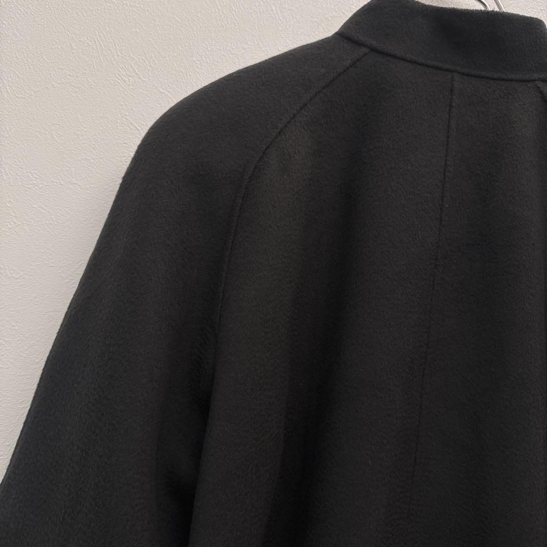 champdemarsスタンドカラーコート　黒　日本製　カシミヤ100% 38