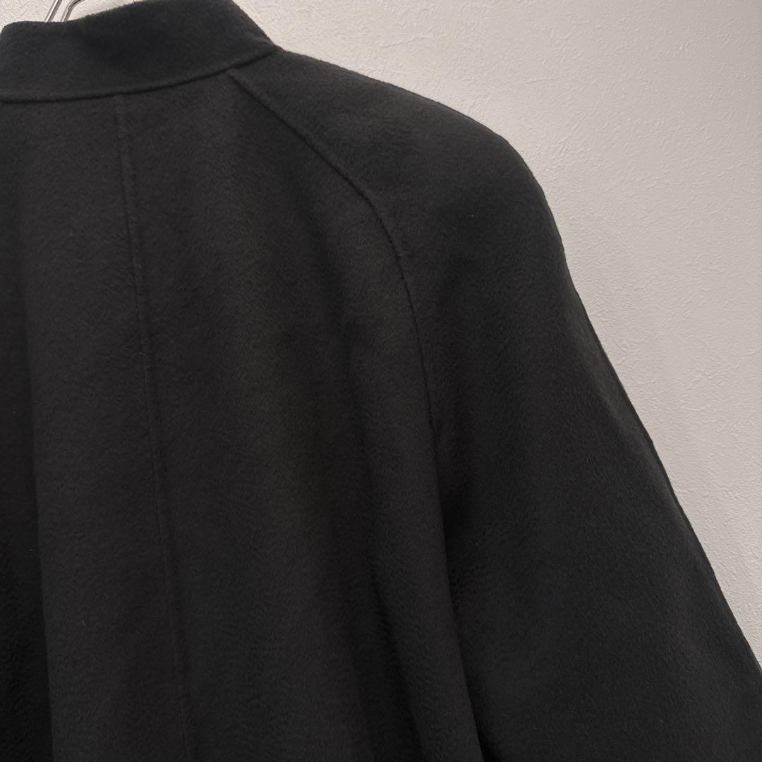 champdemarsスタンドカラーコート　黒　日本製　カシミヤ100% 38
