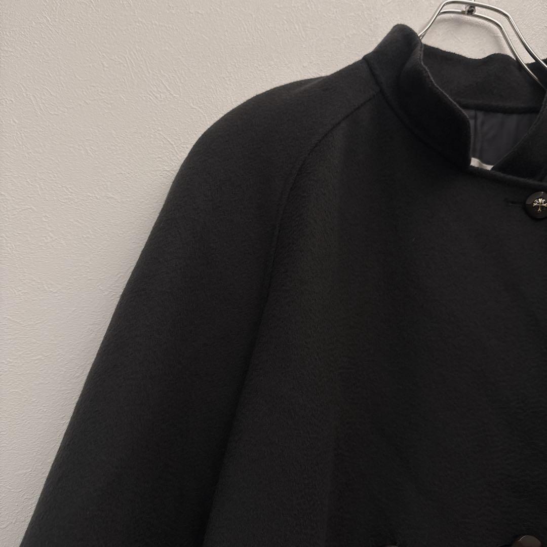 champdemarsスタンドカラーコート　黒　日本製　カシミヤ100% 38