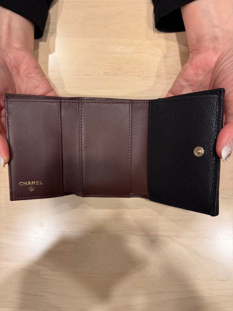 CHANEL マトラッセ　キャビアスキン　スモールウォレット