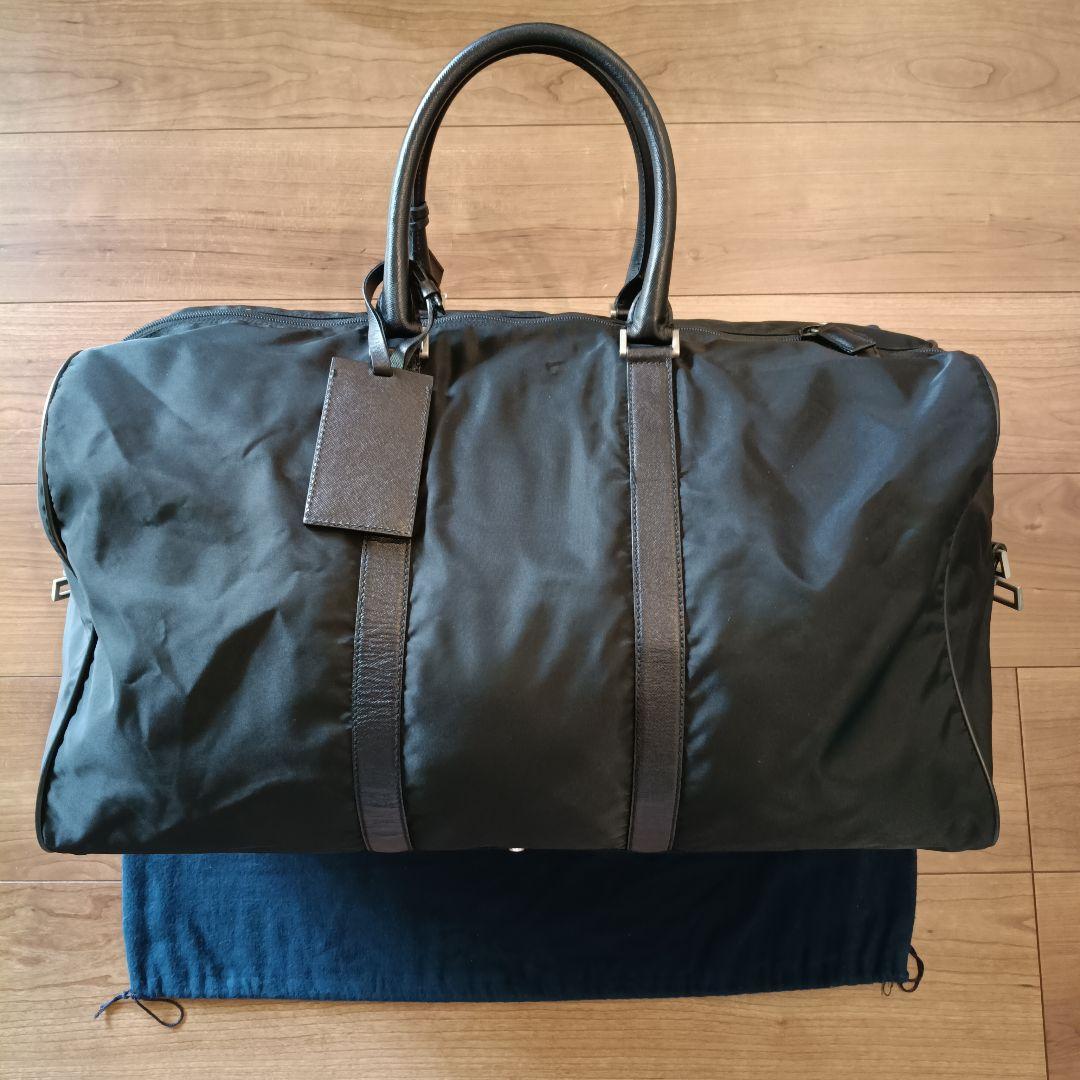 【美品】プラダ PRADA ナイロン ボストンバッグ 黒 ブラック