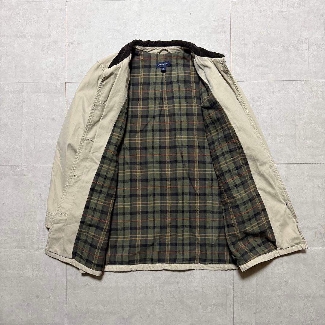 LAND'S END ランズエンド ハンティングジャケット 襟コーデュロイ L