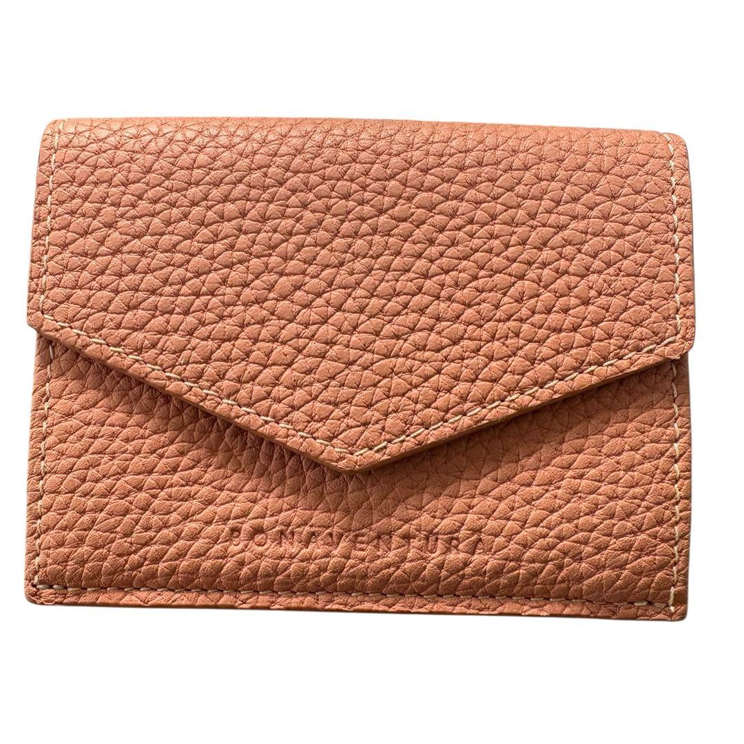 極美品　 ボナベンチュラ スモール ウォレット シュリンクレザー　ピンク