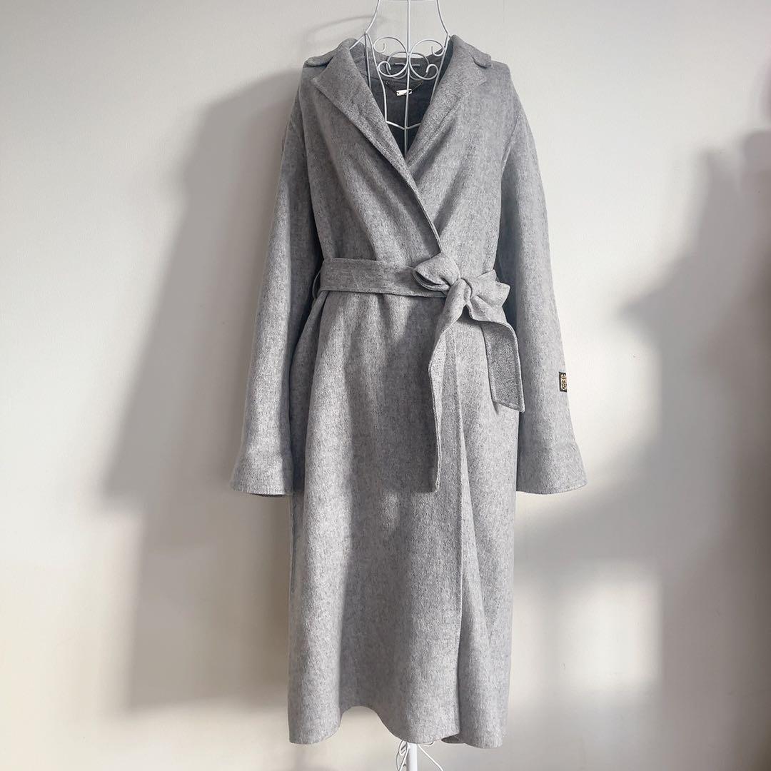 自由区　MANTECO FEMININE REVER コート　ロング丈　ウール混