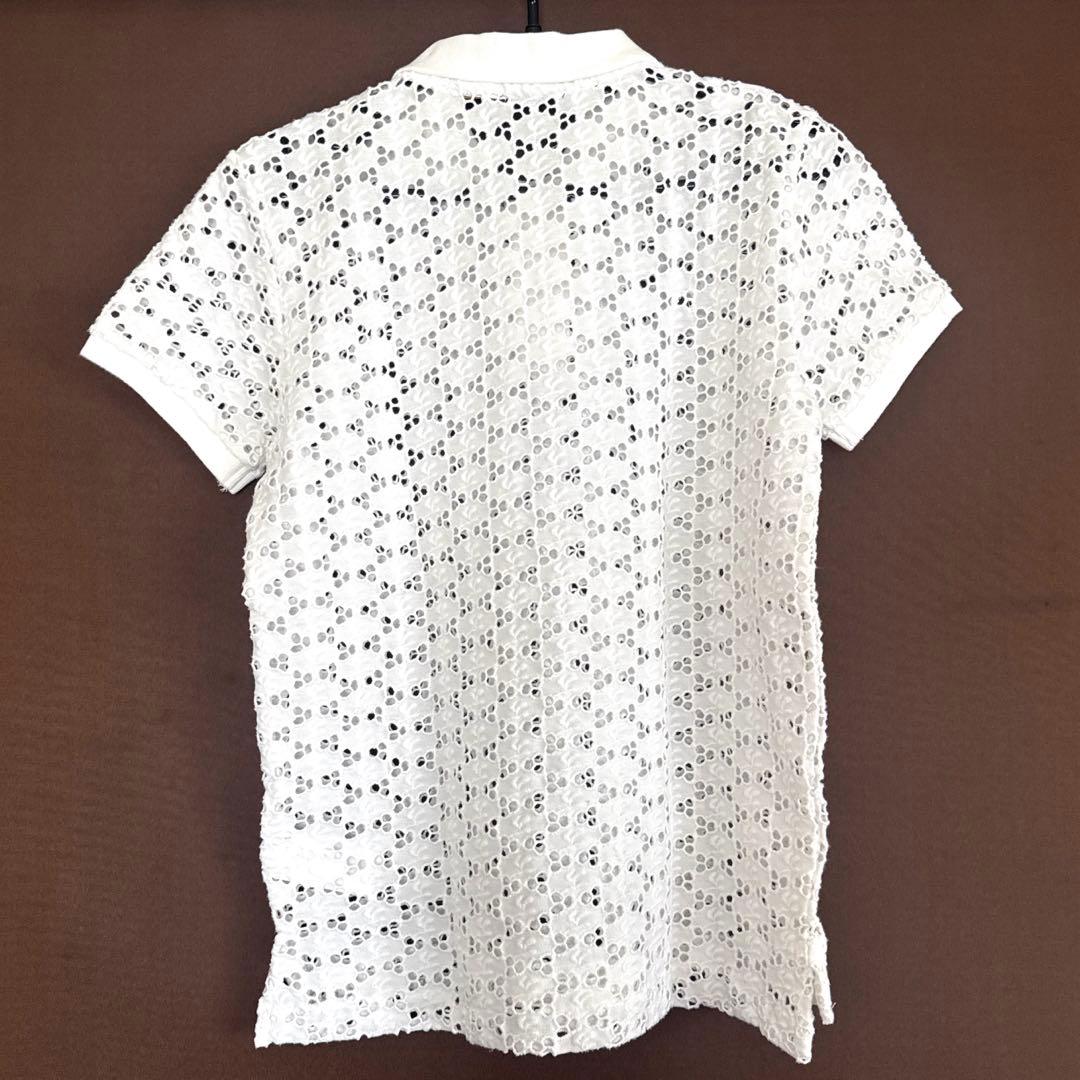 現行QR POLO RALPH LAUREN ホワイト レースポロシャツ 半袖