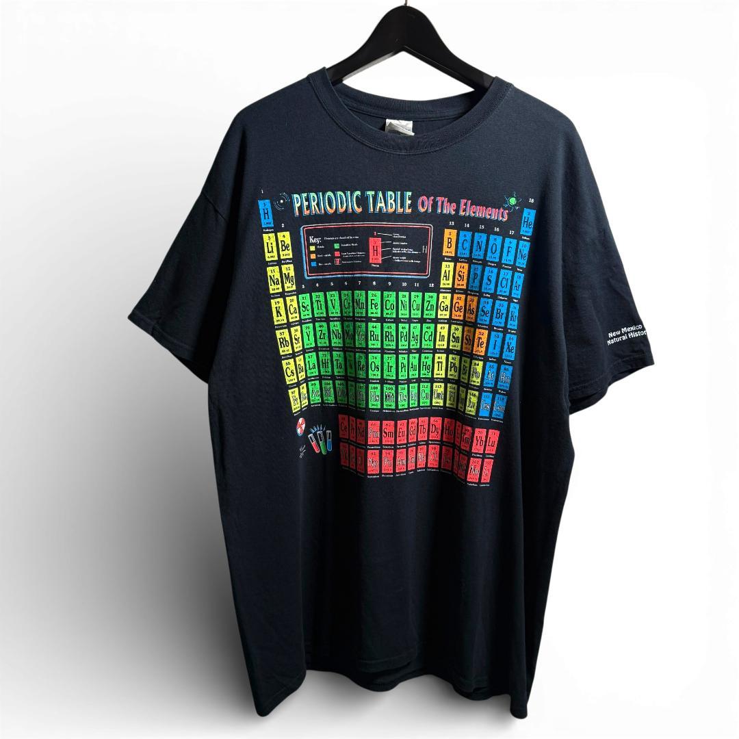 古着 00s 周期表 サイエンス Tシャツ XL ブラック D02