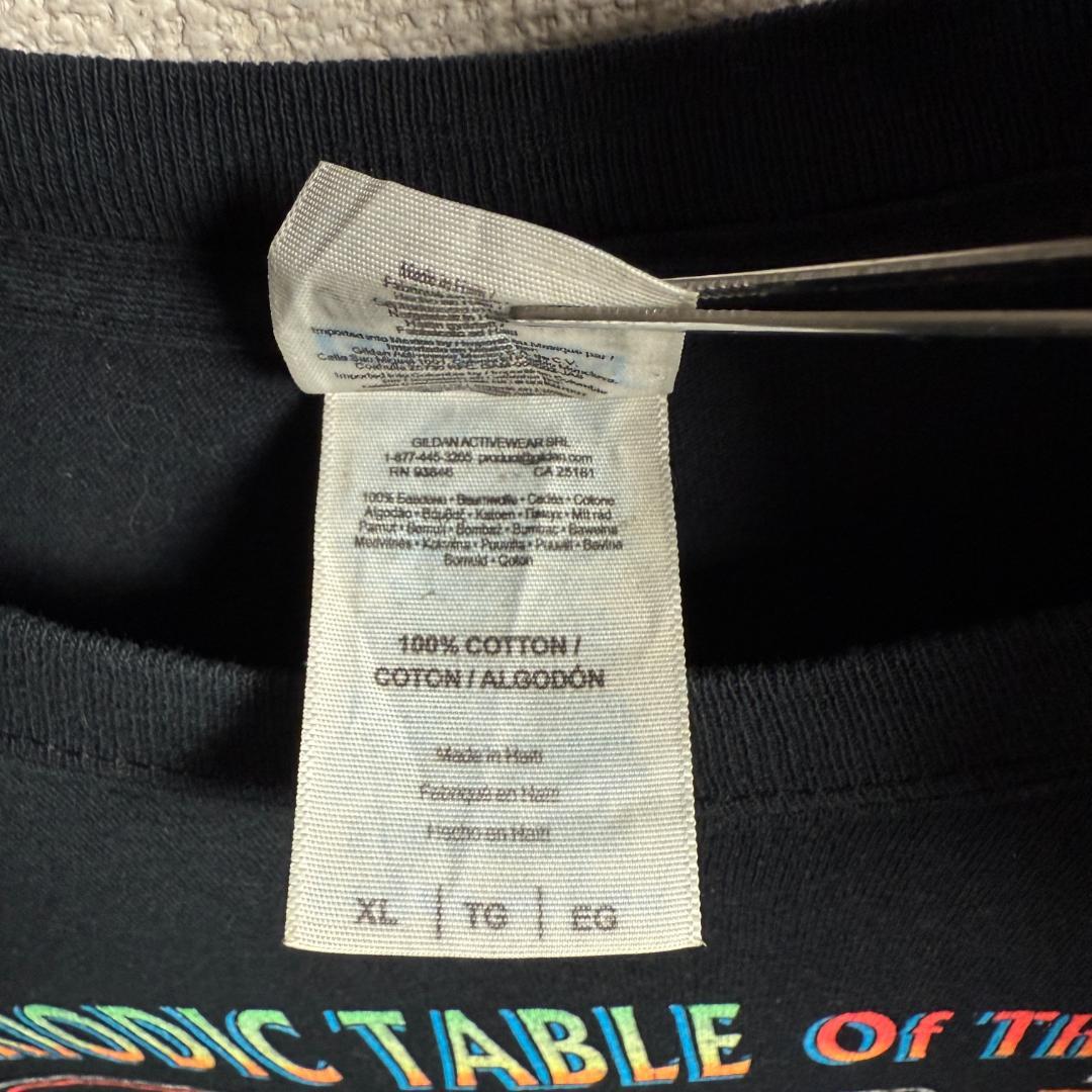 古着 00s 周期表 サイエンス Tシャツ XL ブラック D02