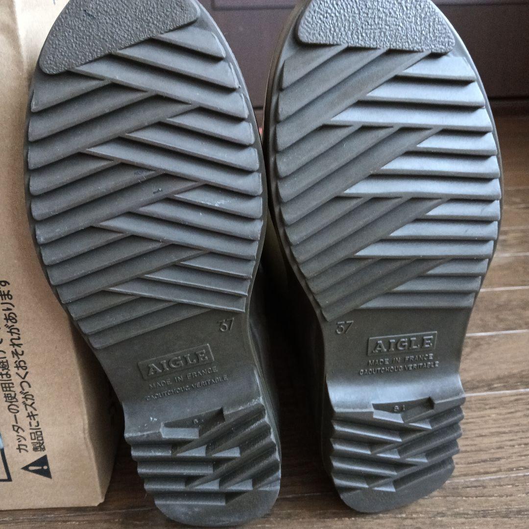 AIGLE ラバーブーツ カーキ 37