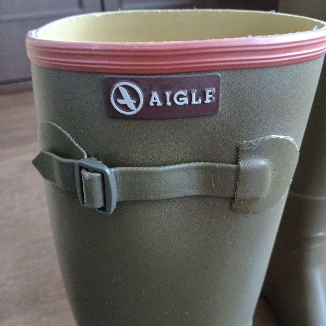 AIGLE ラバーブーツ カーキ 37