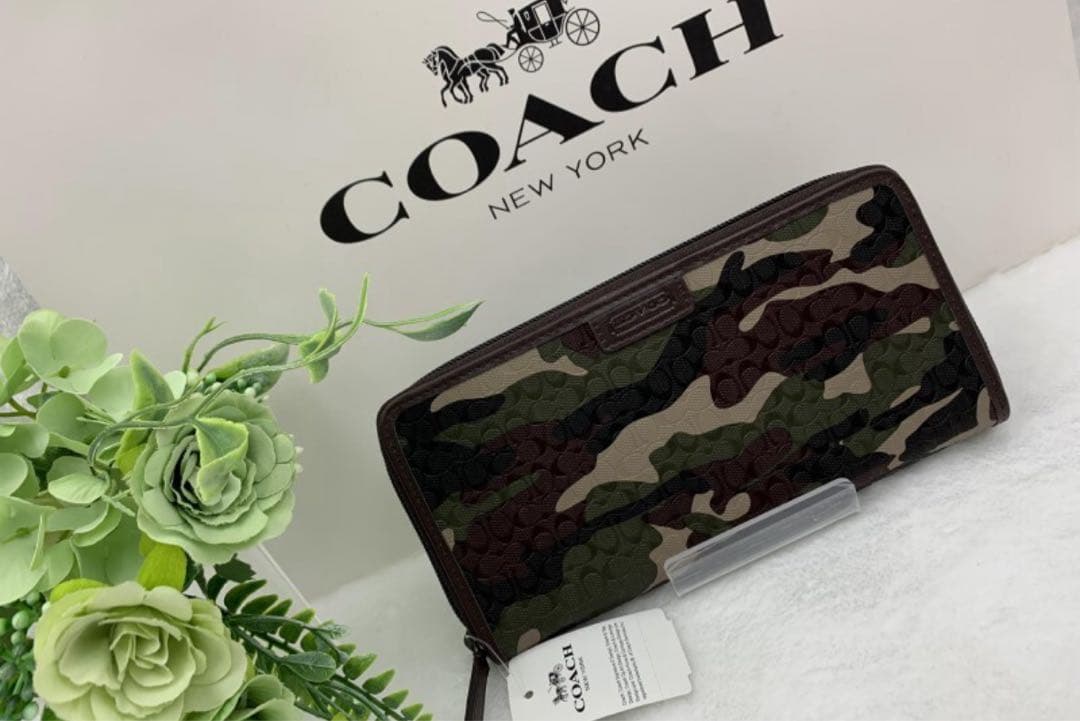 コーチ COACH 長財布 財布 メンズ カモフラージュ 迷彩 シグネチャー
