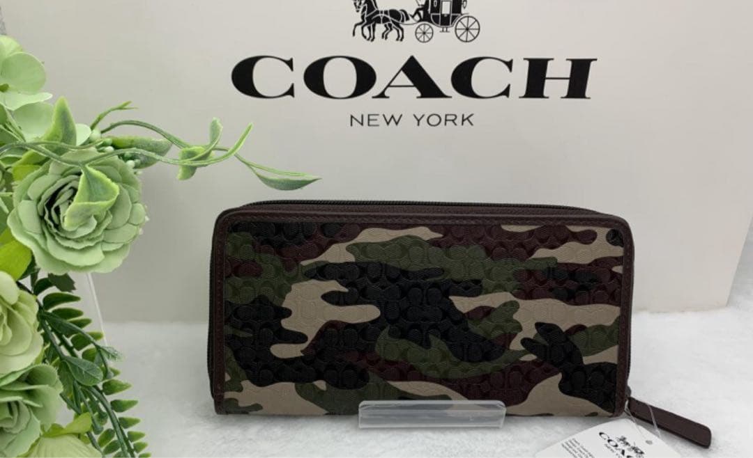 コーチ COACH 長財布 財布 メンズ カモフラージュ 迷彩 シグネチャー