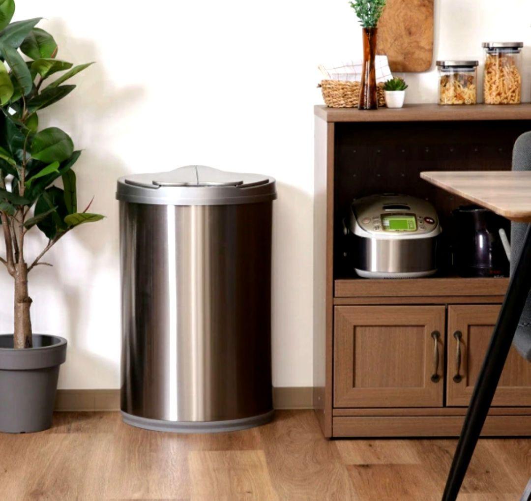 【未使用】ゴミ箱 自動開閉センサー付き ダストボックス 47L 電池付
