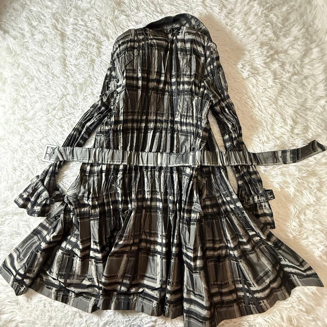 HIROKO BIS プリーツ加工 コート チェック ベルト付きコート 9 春