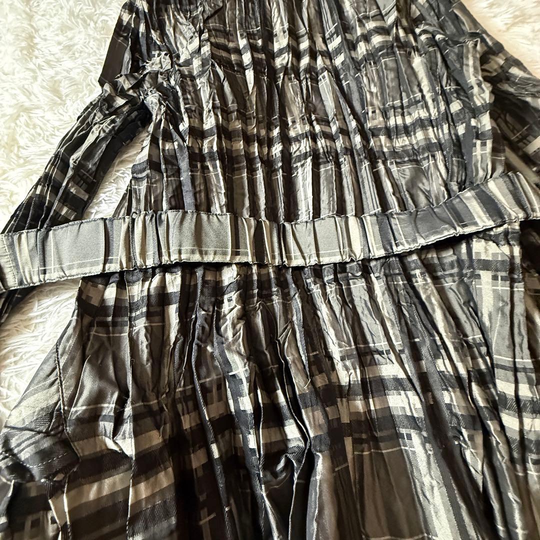 HIROKO BIS プリーツ加工 コート チェック ベルト付きコート 9 春