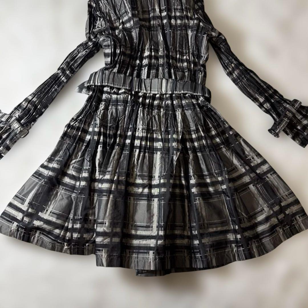 HIROKO BIS プリーツ加工 コート チェック ベルト付きコート 9 春