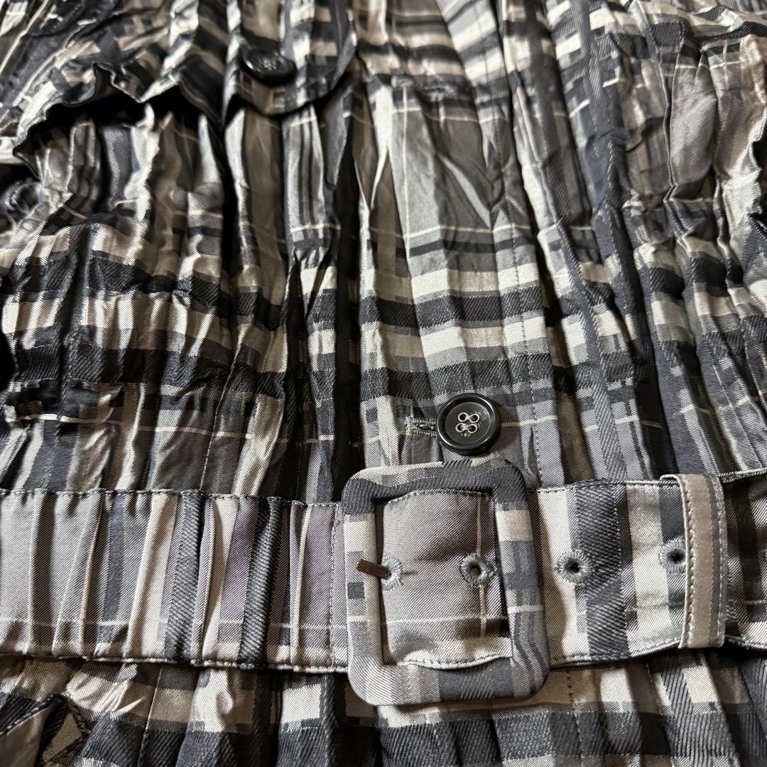 HIROKO BIS プリーツ加工 コート チェック ベルト付きコート 9 春