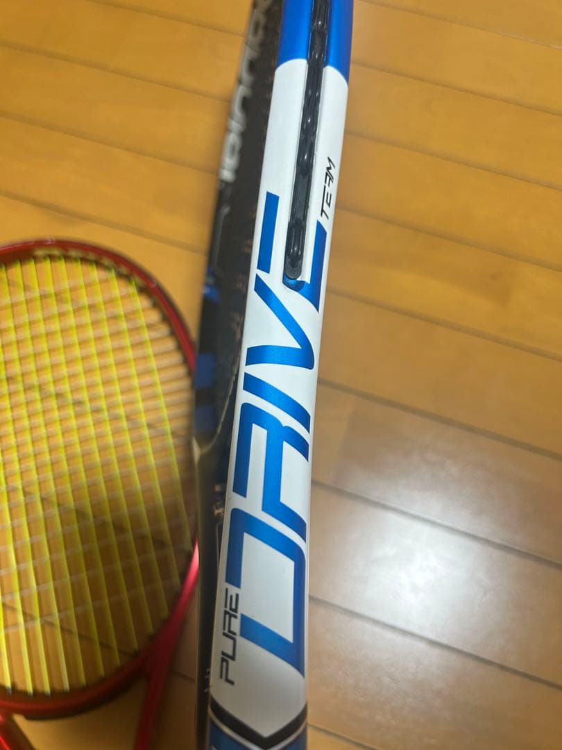 中古ラケット2本 バボラ ピュア ドライブチーム・ダンロップcx200