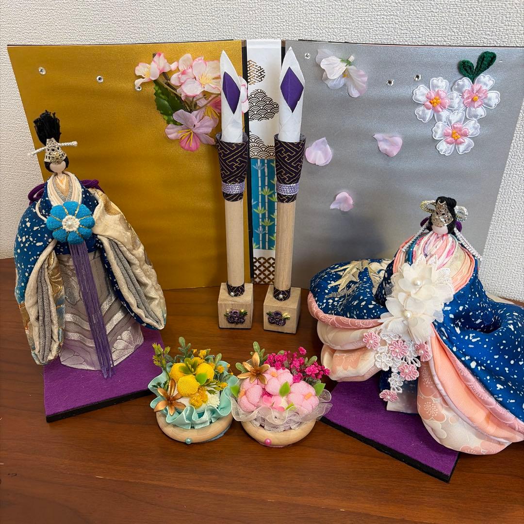 おばぁの手作りおひなさま　立ち雛ふんわりカラー1