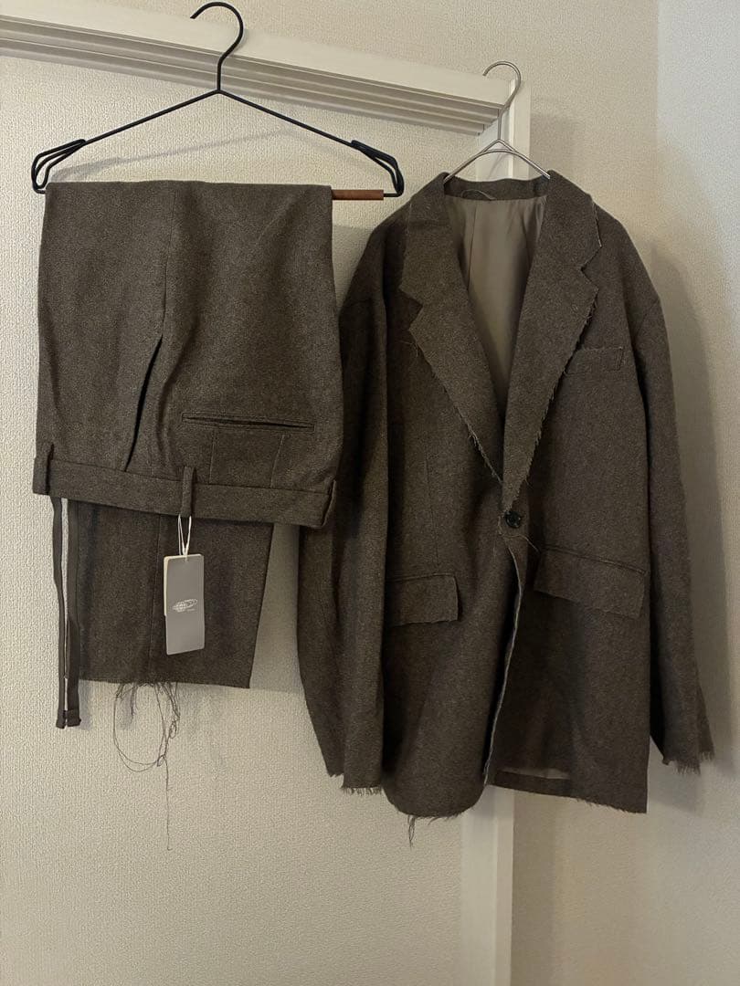 BEAMS カットオフ　ツイード　テーラード　ジャケット　セットアップ
