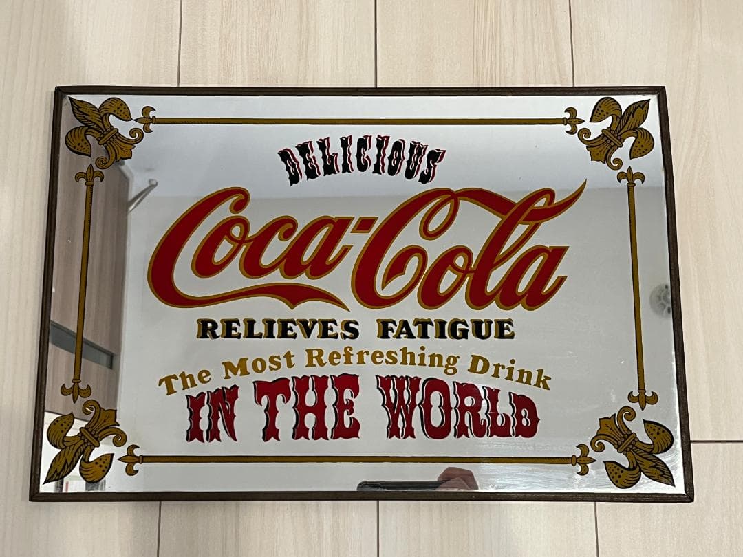 【アンティーク】Coca-Cola パブミラー　装飾ミラー看板