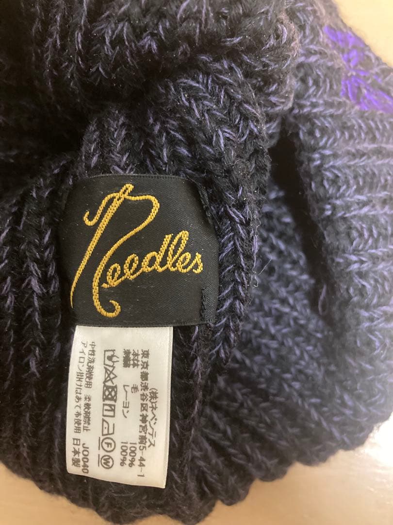 Needles ダークネイビー ニット帽
