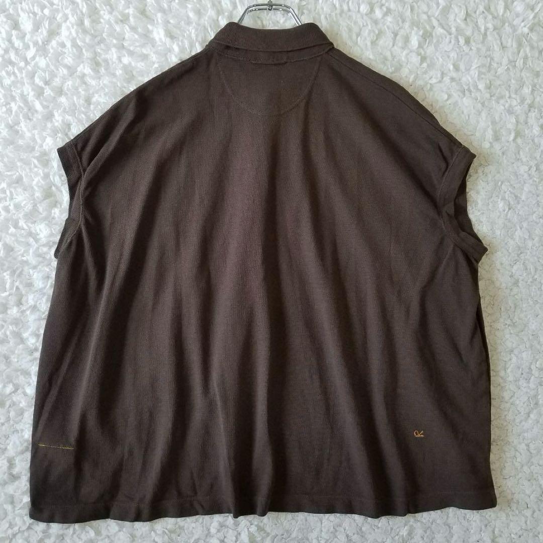 極美品✨45rpm ジンバカノコの33色馬ポロ ノースリーブポロシャツ ブラウン