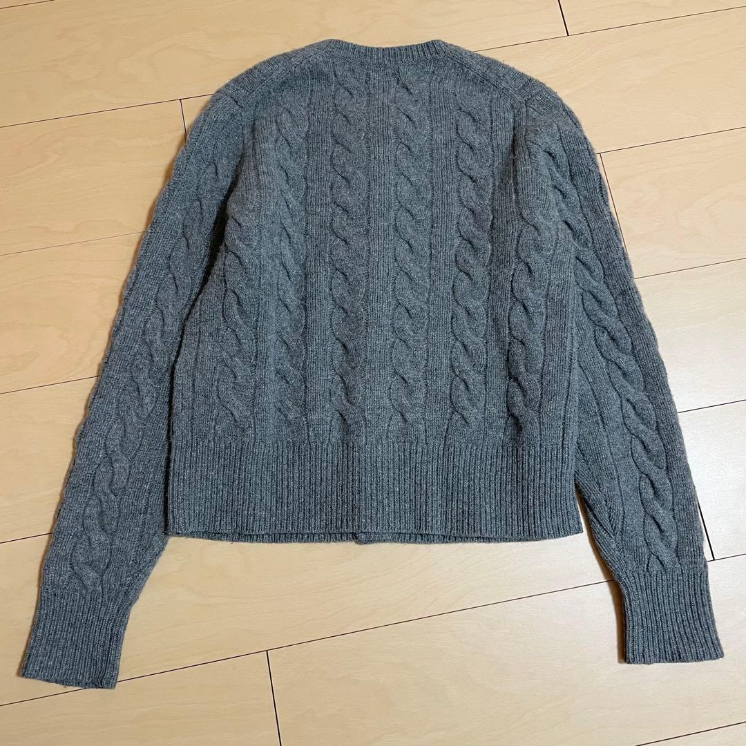 ポロラルフローレン　ケーブルニットカーディガン　カシミヤ　肉厚　グレー　M