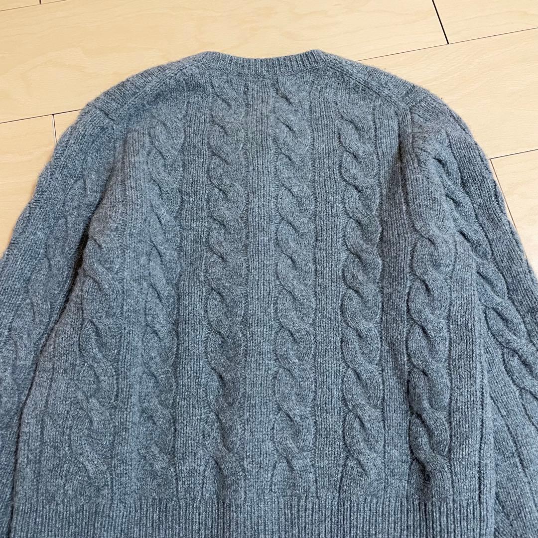 ポロラルフローレン　ケーブルニットカーディガン　カシミヤ　肉厚　グレー　M