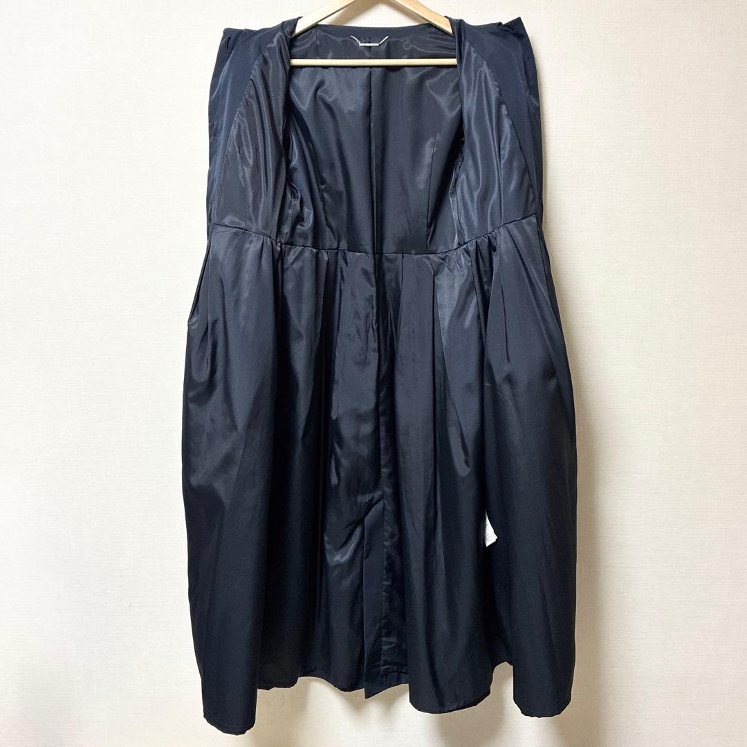 美品 CELFORD ビッグカラーロングコート ネイビー Aライン フレア