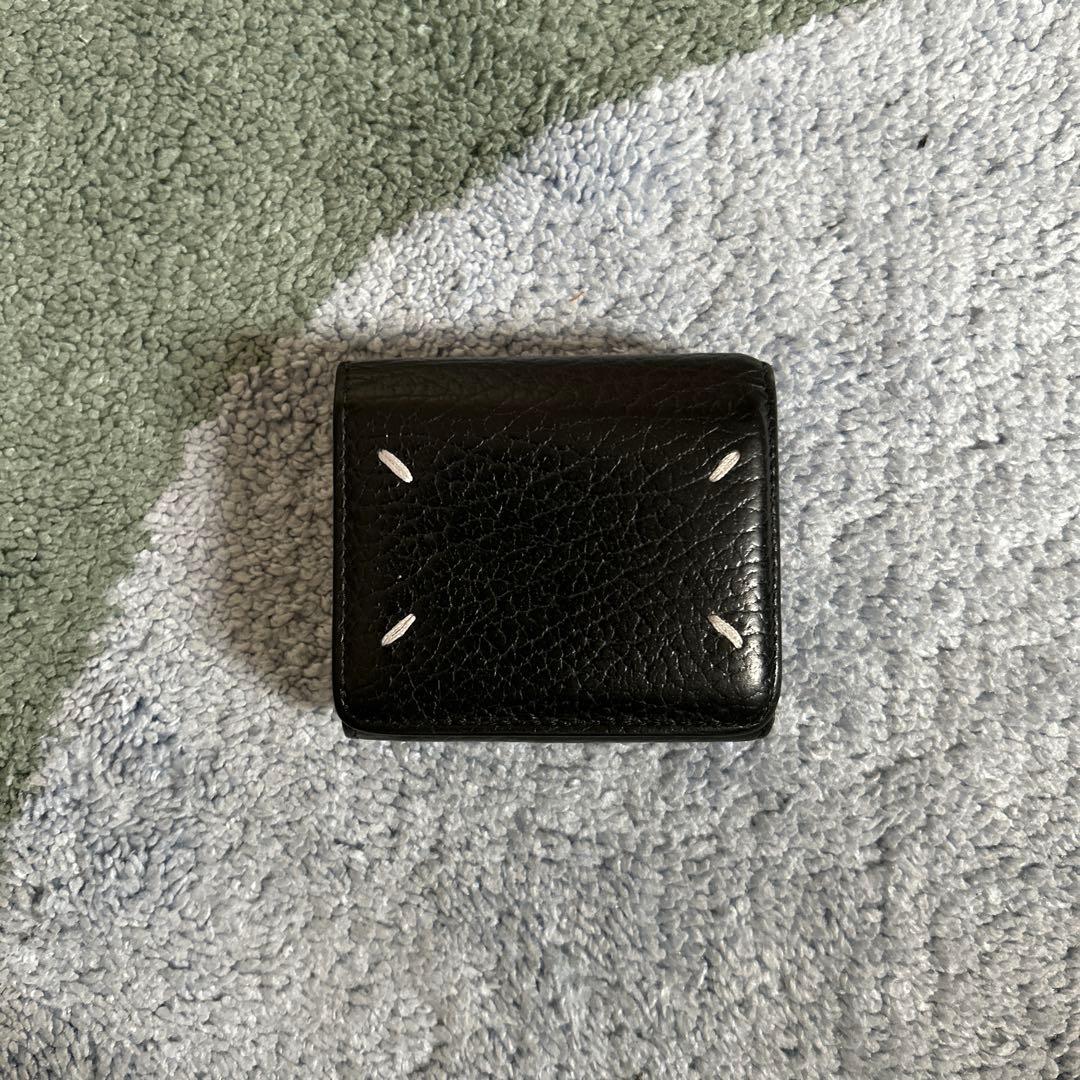 Maison Margiela ブラックレザー三つ折り財布
