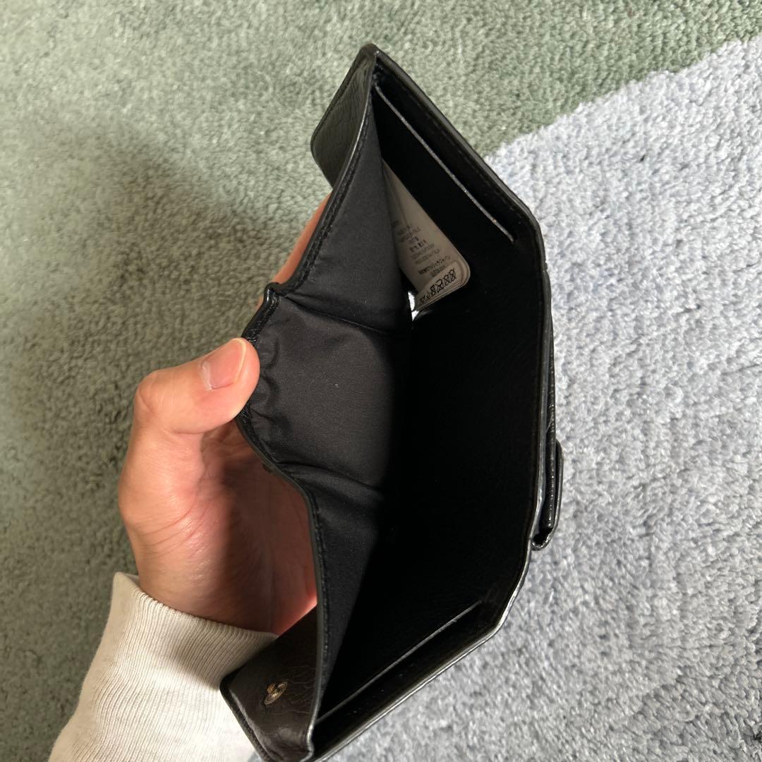 Maison Margiela ブラックレザー三つ折り財布