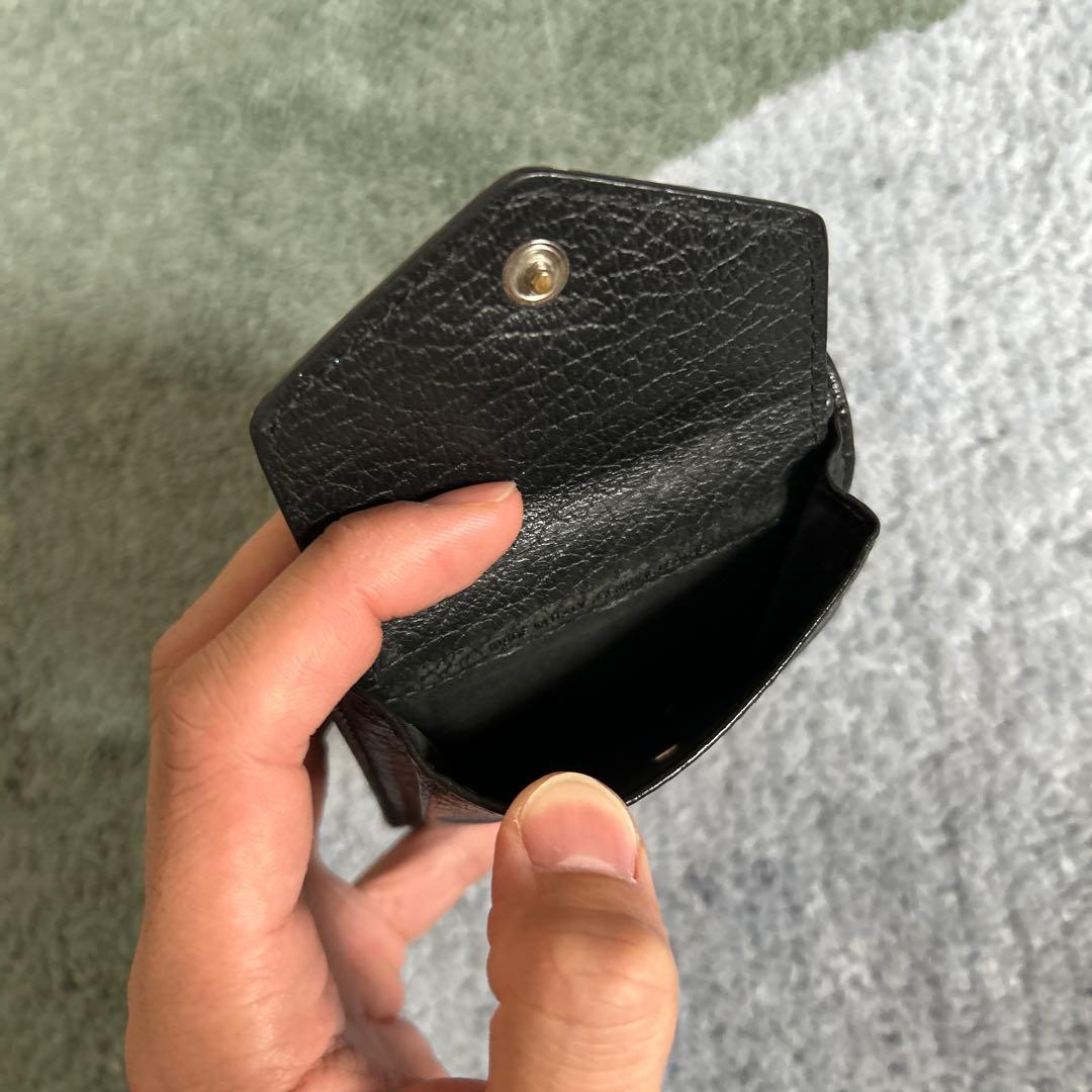 Maison Margiela ブラックレザー三つ折り財布