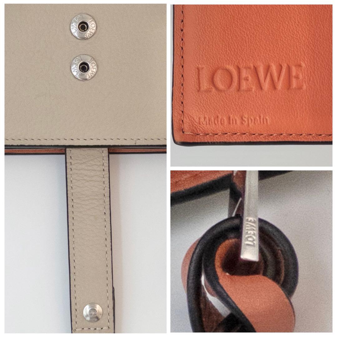 LOEWEロエベ コンパクトジップウォレット ライトオーツ×ハニー アナグラム