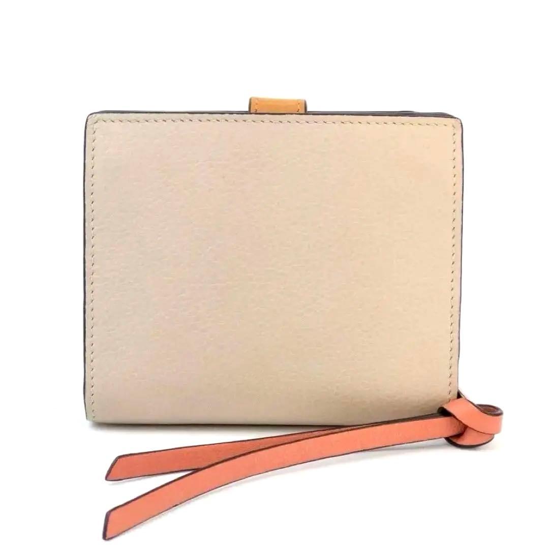 LOEWEロエベ コンパクトジップウォレット ライトオーツ×ハニー アナグラム