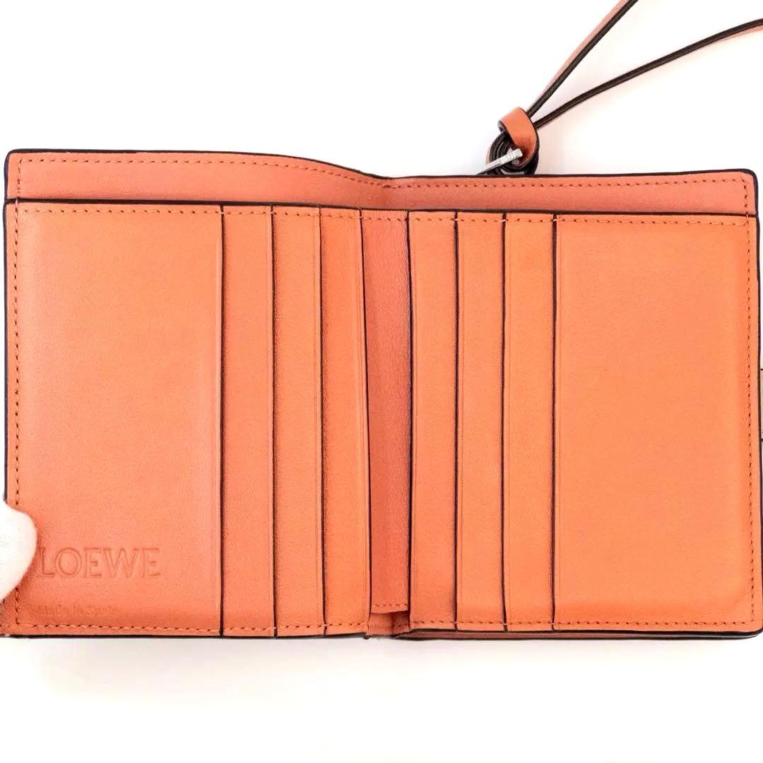 LOEWEロエベ コンパクトジップウォレット ライトオーツ×ハニー アナグラム