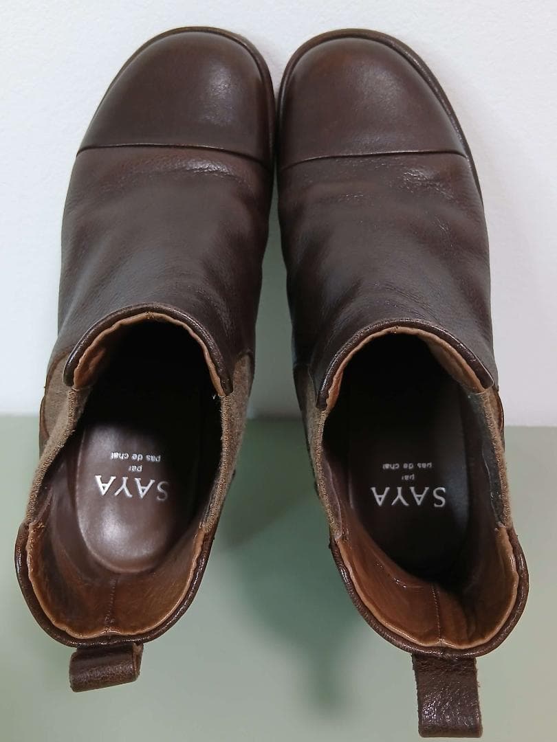 極美品☆ SAYA サヤ 日本製 レザー サイドゴアブーツ Vibramソール