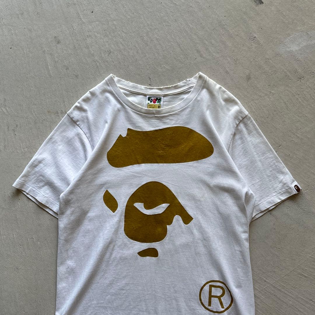 トップス 00s~ a bathing ape gold glitter tee