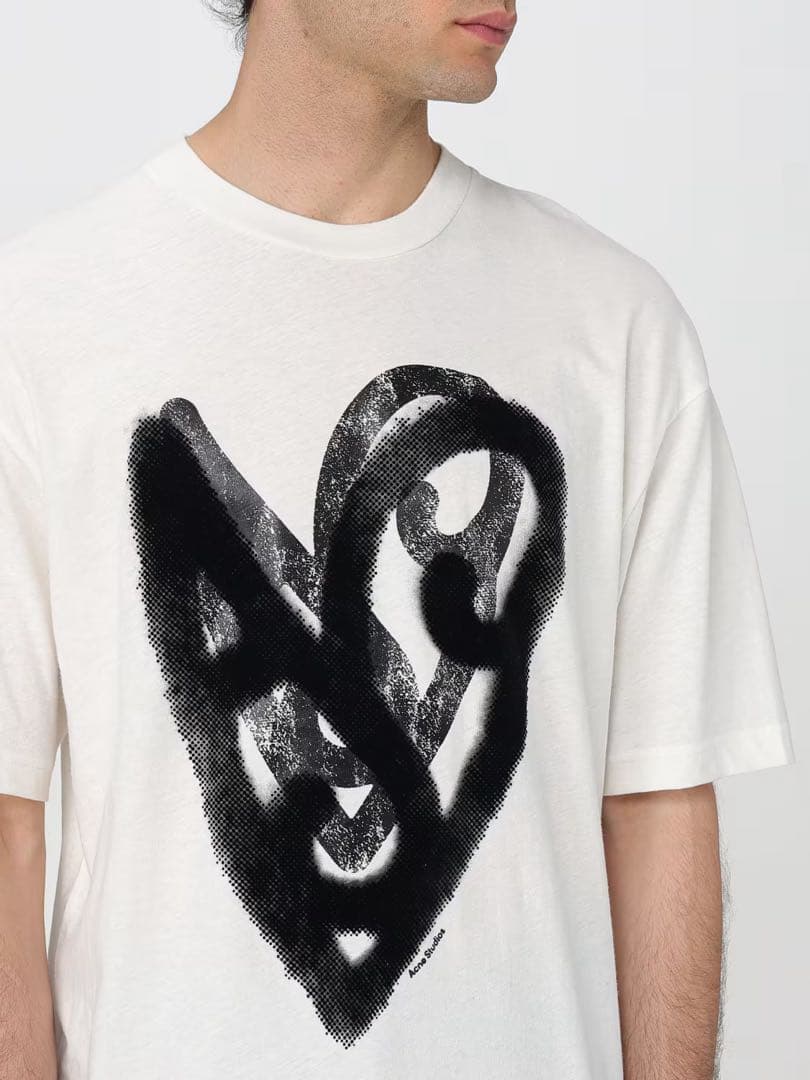 ACNE STUDIOS ハート プリント Tシャツ オプティックホワイトM