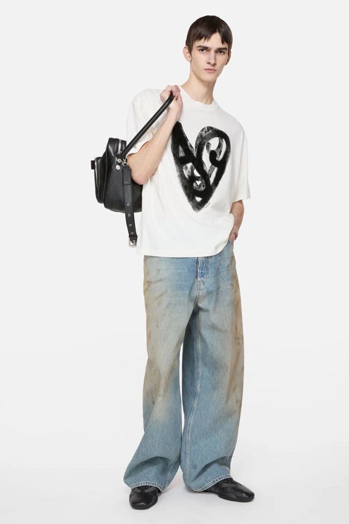 ACNE STUDIOS ハート プリント Tシャツ オプティックホワイトM