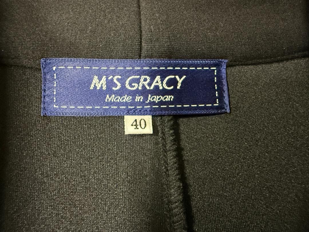 新品同様★M'S GRACY /エムズグレイシー リボンコート ブラック40