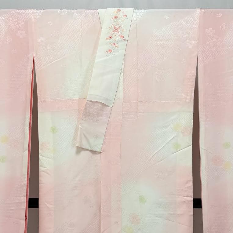 ゆりのはな　振袖セット（着物+長襦袢）　京友禅　金彩　銀彩　花柄　正絹　L401