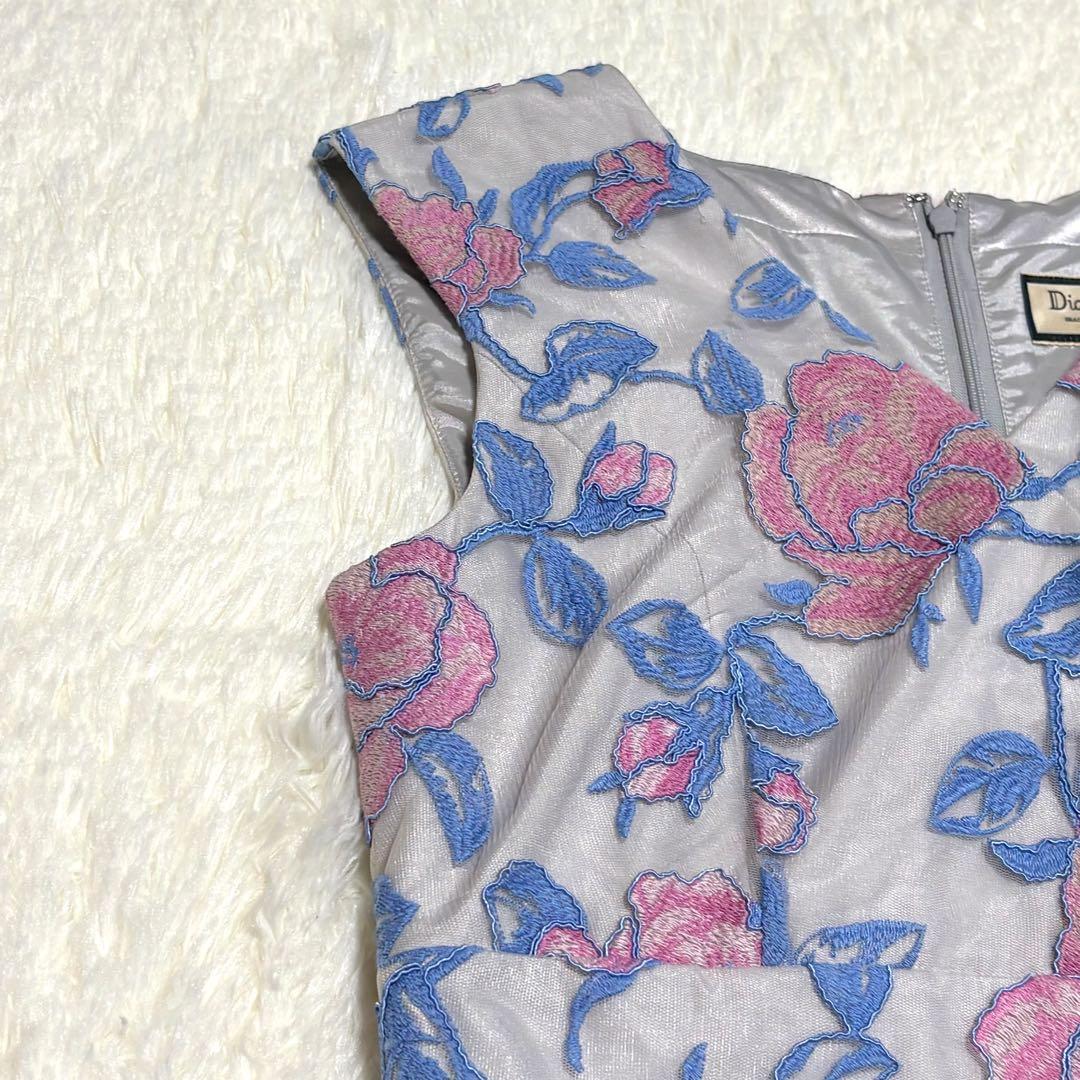 【美品】Diagram☆ローズ刺繍ワンピース☆グレースコンチネンタル☆38☆薔薇