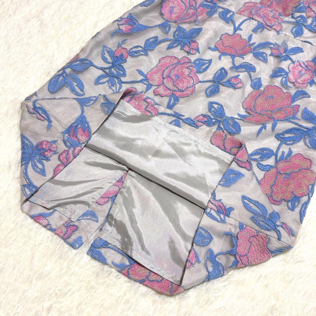 【美品】Diagram☆ローズ刺繍ワンピース☆グレースコンチネンタル☆38☆薔薇