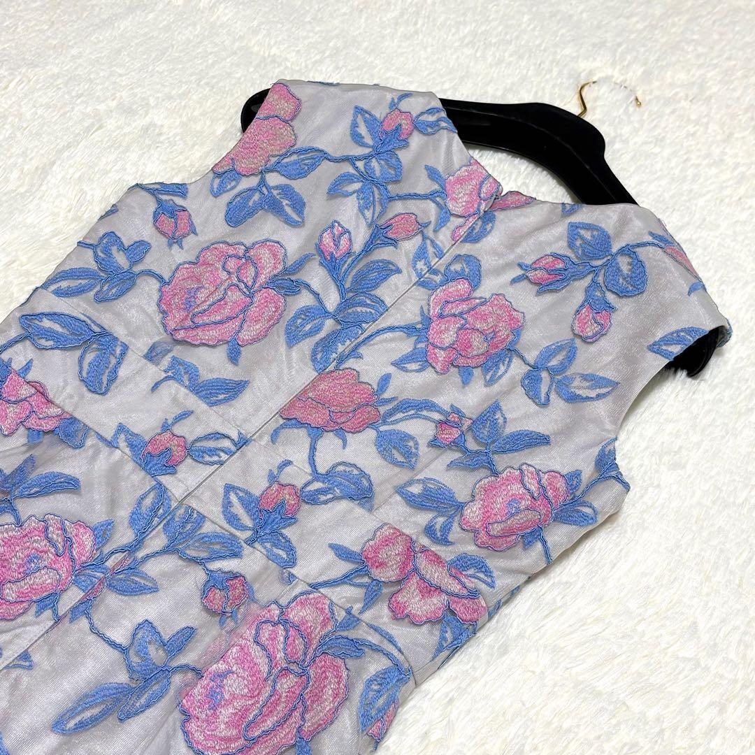 【美品】Diagram☆ローズ刺繍ワンピース☆グレースコンチネンタル☆38☆薔薇